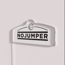 Charger l&#39;image dans la galerie, Vibrant No Jumper logo in full color RGB neon lighting.