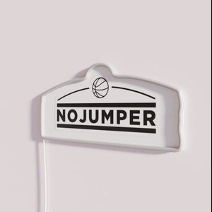 Vibrant No Jumper logo in full color RGB neon lighting.