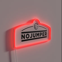 Charger l&#39;image dans la galerie, Bold No Jumper logo with vibrant RGB neon lighting effect