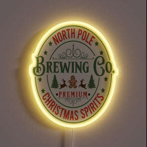 Vibrant North Pole Brewing Co Neon Sign in RGB Color