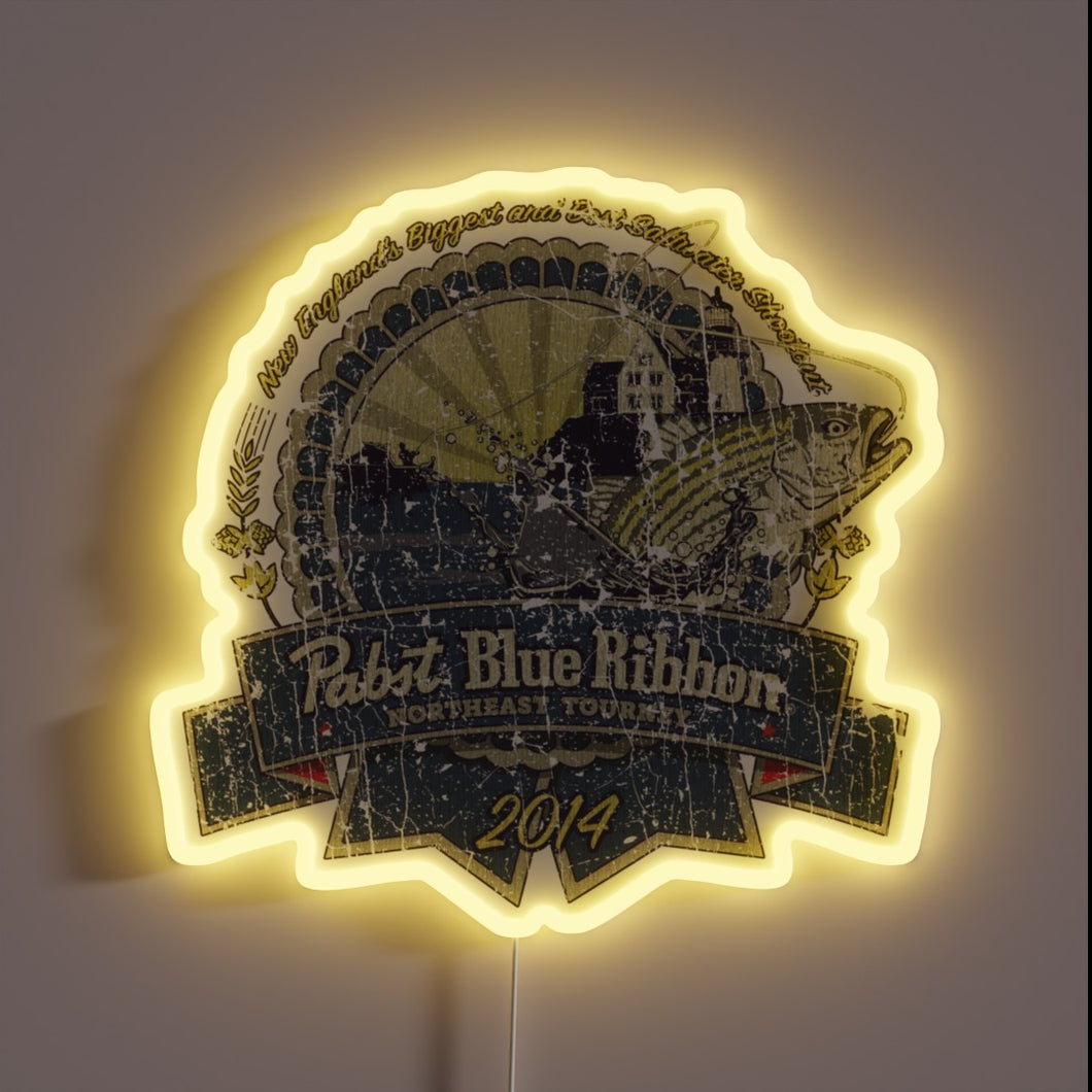 Vintage Northeast Fishing Tournament Championship Winner 2014 Glow Neon Sign