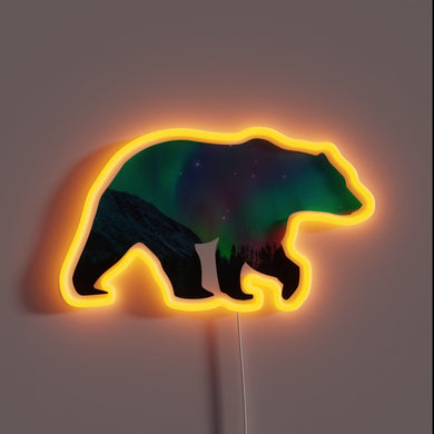 Wilderness meets wonder — this neon-lit bear glows with the magic of the northern lights. Bold, wild, and full of night-sky vibes.