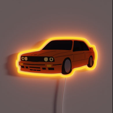 Orange retro car neon sign inspired by *Nostalgia, Ultra* album cover.