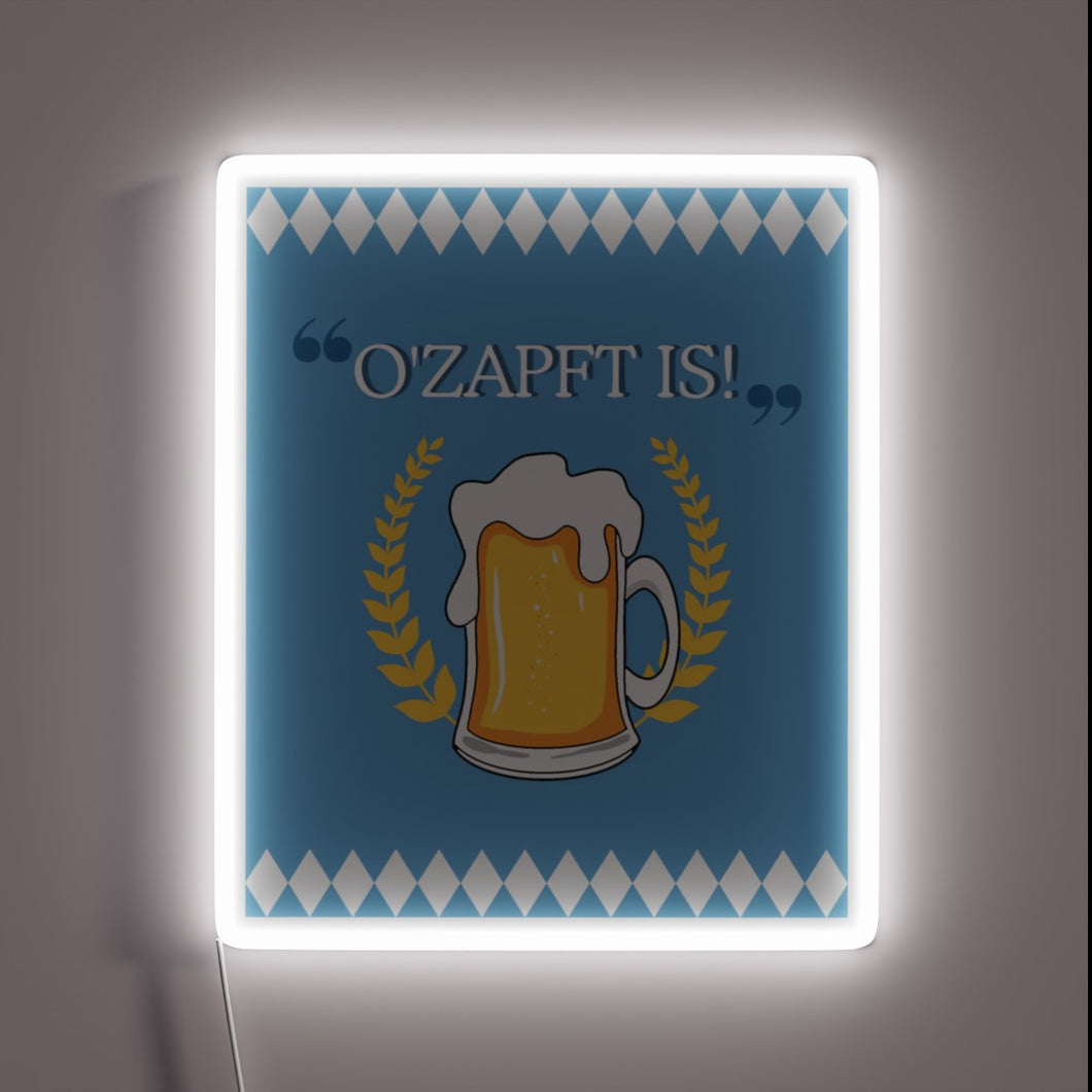 RGB Neon Sign with German Beer Themed Typography Illumination Design