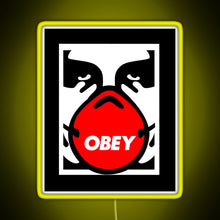 Charger l&#39;image dans la galerie, OBEY Giant Shepard Fairey Face Mask Pop Art RGB neon sign yellow