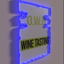 Charger l&#39;image dans la galerie, Wine enthusiast&#39;s dream come true in bold, vibrant neon display.
