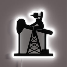Charger l&#39;image dans la galerie, Vintage oil field worker meets modern city nightlife in bold letters