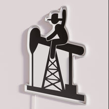 Charger l&#39;image dans la galerie, Vintage oil industry cowboy theme lit up by neon lights