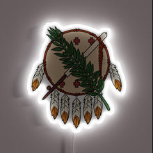 Charger l&#39;image dans la galerie, Neon sign of Oklahoma state emblem with white glow.
