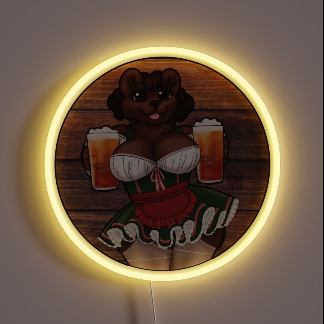Vibrant RGB Neon Sign Illuminates Festive Spirit of Oktoberfest Brew