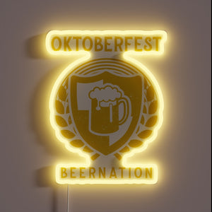 Add festive ambiance with this glowing Oktoberfest beer nation light.