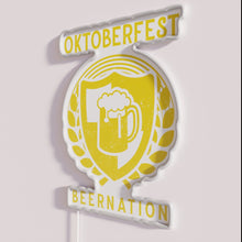 Charger l&#39;image dans la galerie, Vibrant Neon Oktoberfest Beernation Sign Perfectly Captures Party Atmosphere and Fun.