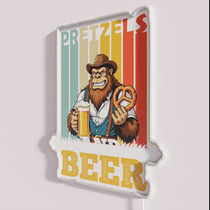 Vibrant Neon Sign for Oktoberfest Bigfoot Beer Party Decorations Fun
