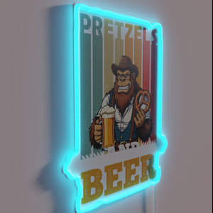Vibrant RGB Oktoberfest party decoration featuring Bigfoot and beer humor.