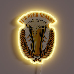 Vibrant RGB Neon Sign Celebrating Oktoberfest's Cheerful Beer Culture Tradition