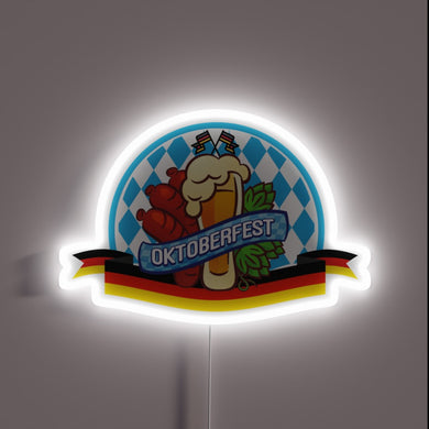 Electric neon sign celebrating vibrant spirit of Munich's iconic festival.