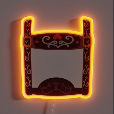 German-inspired Oktoberfest lederhosen costume with vibrant RGB neon accents