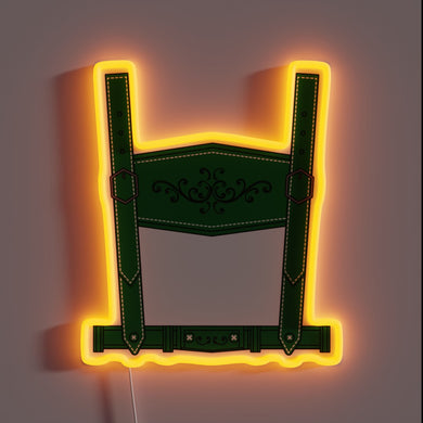 Vibrant green LED lighted Oktoberfest theme decor for festive gatherings.