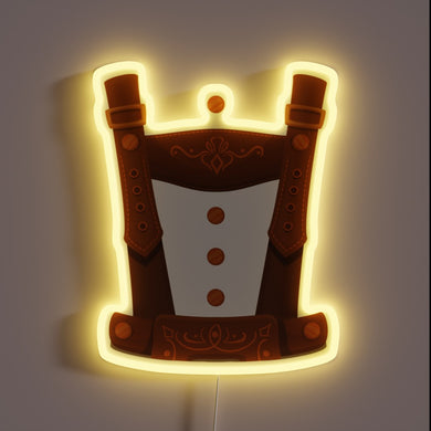 Authentic German-inspired LED lederhosen costume with vibrant neon accents