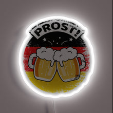 Charger l&#39;image dans la galerie, Traditional German celebration illuminated with colorful neon LED glow accents.
