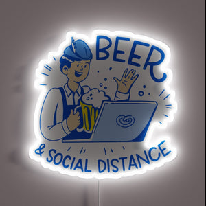 Vibrant Oktoberfest Social Distance Sign for COVID Lockdown Awareness