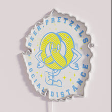 Charger l&#39;image dans la galerie, RGB Neon Oktoberfest Social Distancing Sign with Pretzels and Corona Warning