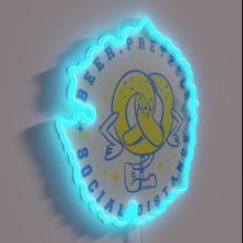 Charger l&#39;image dans la galerie, Colorful Oktoberfest Neon Sign with Social Distancing Twist Amidst COVID Lockdown