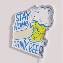 Charger l&#39;image dans la galerie, Oktoberfest Stay Home Drink Beer Neon Sign for Covid Quarantine Lockdown