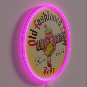 Vintage Beer Sign with Retro-Style RGB Color Changing Design.
