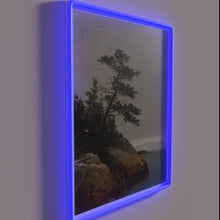 Charger l&#39;image dans la galerie, Vintage Woodgrain Illuminated Sign with Distressed Pine and RGB Lighting Effect