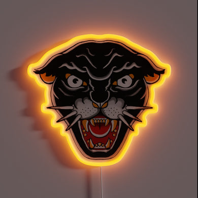 This fierce panther neon sign roars with vintage tattoo energy — a bold statement piece for any room that needs some bite and attitude.