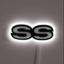 Charger l&#39;image dans la galerie, Vintage Chevrolet SS logo illuminated in bright RGB neon lights