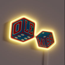 Charger l&#39;image dans la galerie, Vibrant neon sign displays colorful Ole Miss Beer Die logo.