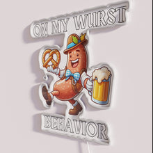 Charger l&#39;image dans la galerie, Laughing at Oktoberfest Wurst Humor Neon Sign for Sausage Lovers
