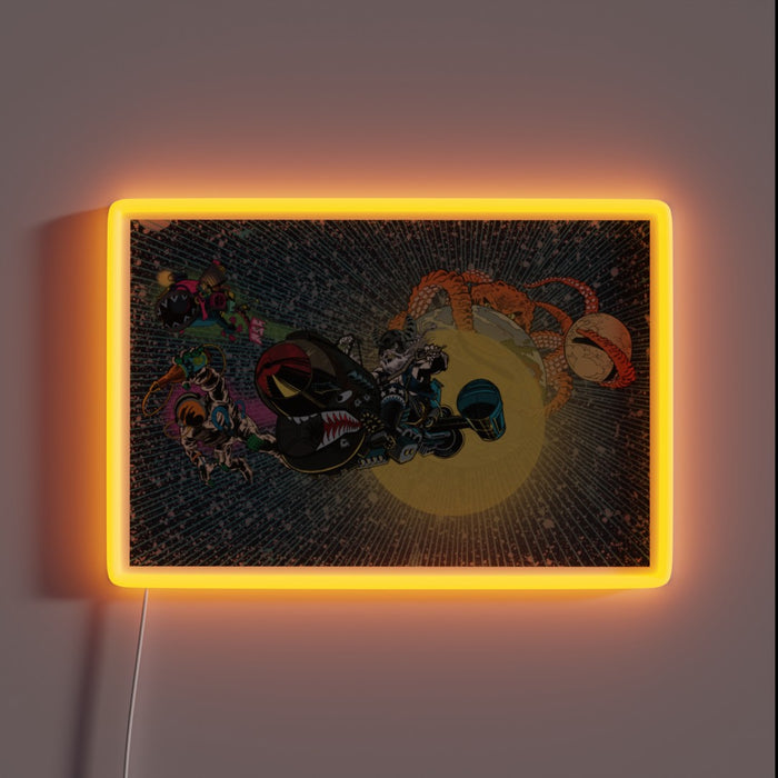 Vibrant neon lighting fixture featuring colorful Once Around The Sun design