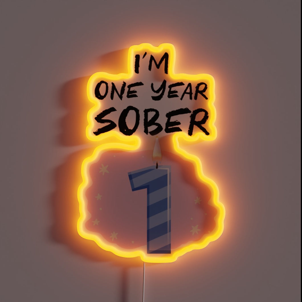 Recovery milestone celebration, one year sober in radiant glow.