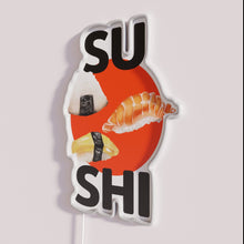 Charger l&#39;image dans la galerie, Vibrant Neon Sign Featuring Onigiri Tamagoyaki and Salmon Japanese Food Style