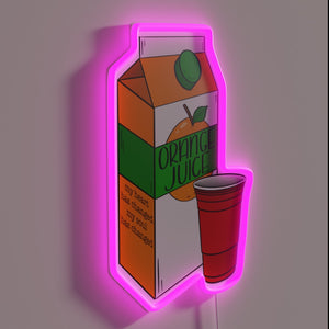 Bright Orange Juice RGB Neon Sign for Modern Kitchen Decor