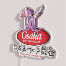 Charger l&#39;image dans la galerie, Vibrant RGB neon sign featuring Osaka Seafood Concern logo style design