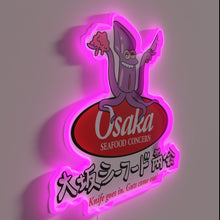 Charger l&#39;image dans la galerie, Elegant Osaka-inspired neon sign adds vibrant seafood restaurant ambiance instantly
