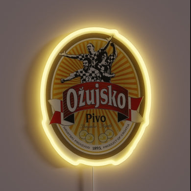 Croatian Beer Sign - Ozujsko Pivo Bright Colorful Illuminated Display