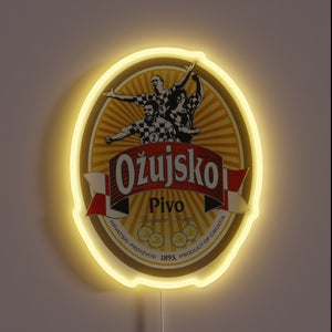 Croatian Beer Sign - Ozujsko Pivo Bright Colorful Illuminated Display