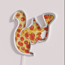 Charger l&#39;image dans la galerie, Neon party decor with vibrant RGB colors, squirrel holds pizza