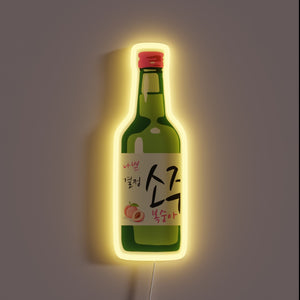 Signe de néon soju pêche