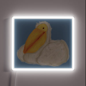 Eye-catching Pelican Logo in Vibrant Full Color RGB Neon Glow