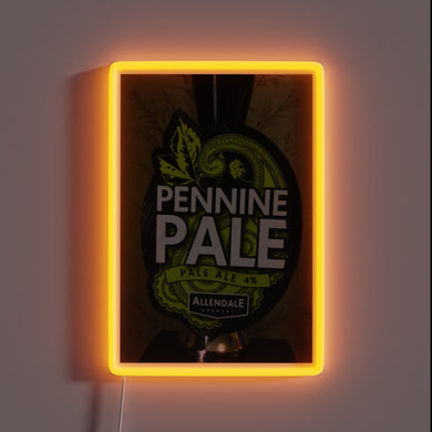 Neon sign for hikers and walkers' favourite pub drink refreshment.