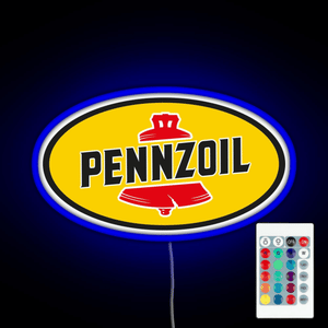 Pennzoil old logo RGB neon sign remote