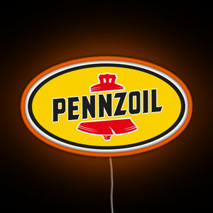 Pennzoil old logo RGB neon sign orange
