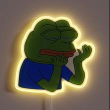 Charger l&#39;image dans la galerie, Sad frog, glowing bright — this neon sign screams *PepeHands* energy.