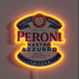 Illuminated Italian heritage and design in vibrant neon lighting